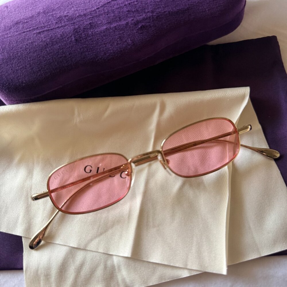Authentic Gucci Pink Rectangular Sunglasses - image 6